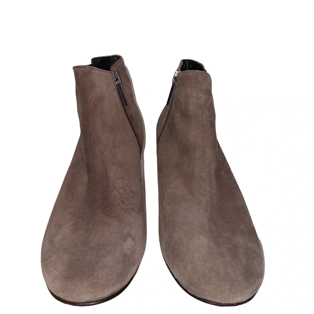 Aquatalia By Marvin K Ankle Boot Womens 9 Zip Leather Suede Heels Fall Winter
